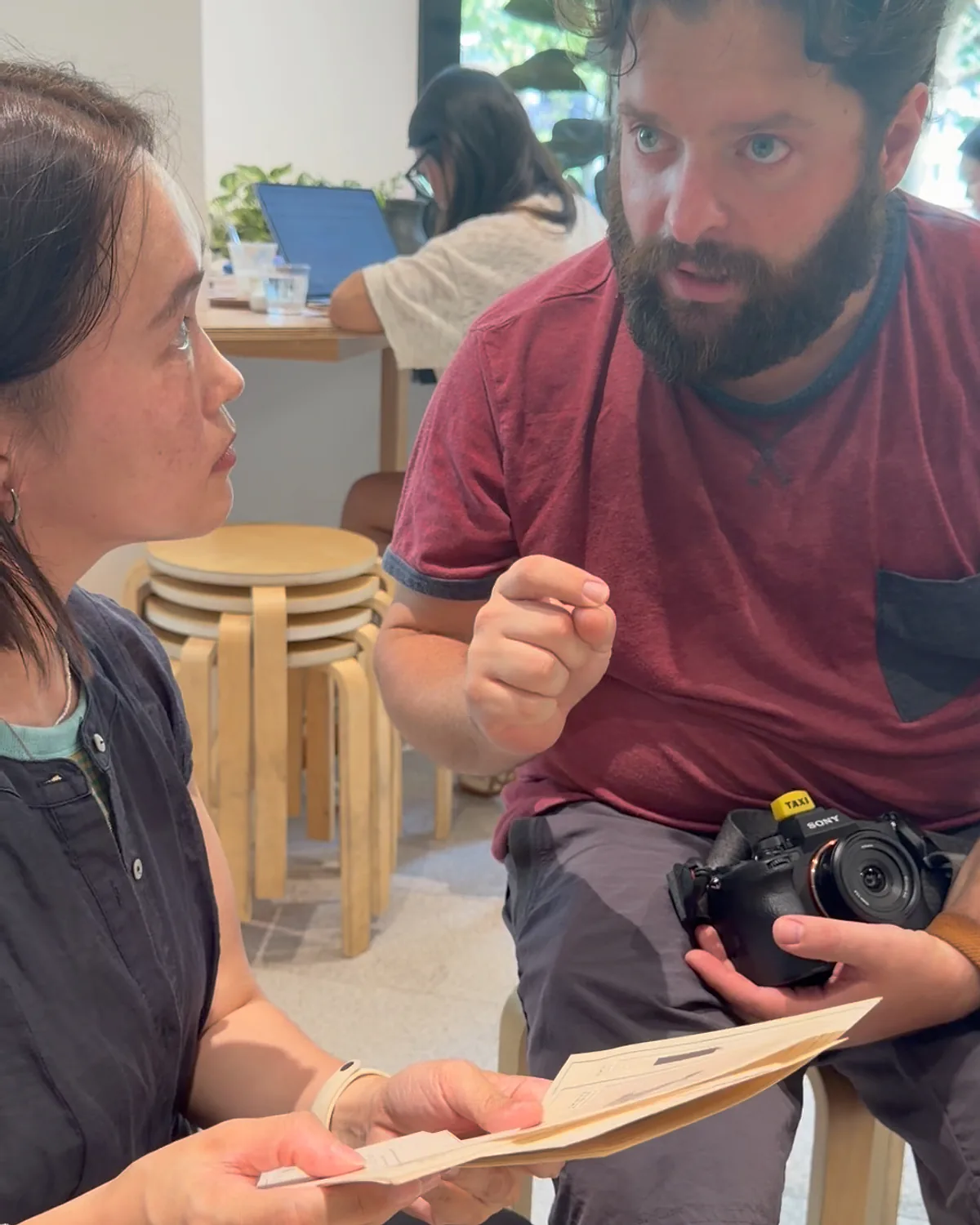 A Local Buddy and guest discussing a route task